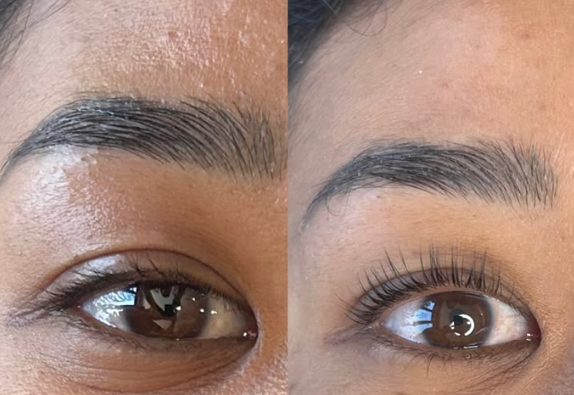 Rehaussement de cils coréen à Vitrolles : yeux avant et après
